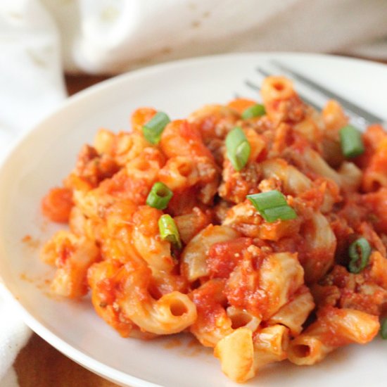 Cheesy Pasta and Ground Turkey