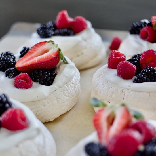 Mini Berry Pavlovas