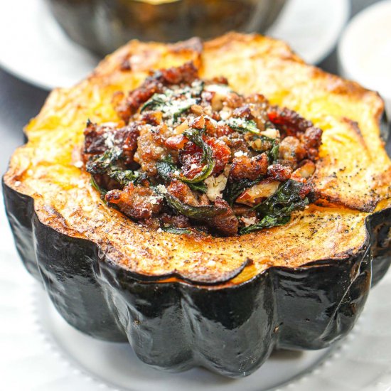 Air Fryer Sausage Acorn Squash