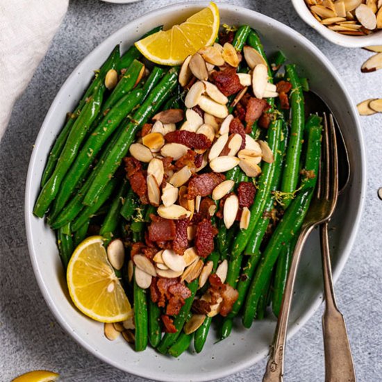 Green Beans Almondine with Bacon