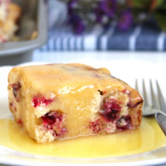 Cranberry Cake w/ Warm Butter Sauce