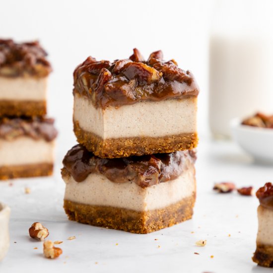 Vegan Pecan Pie Cheesecake Bars