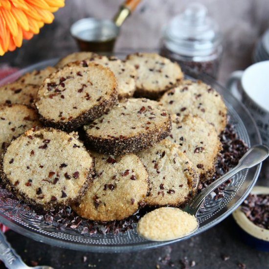 Cacao Nib Buckwheat Sables with Es