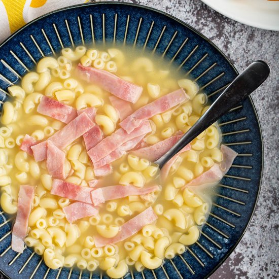 Hong Kong Style Macaroni Soup & Ham