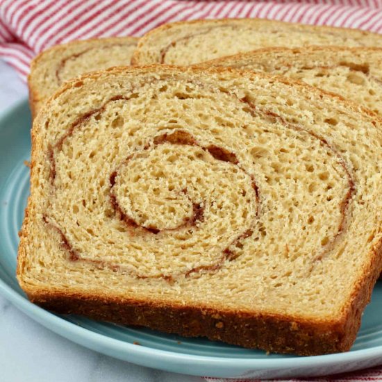 Whole Wheat Cinnamon Swirl Bread