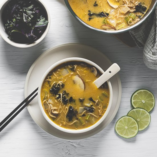 Coconut Lime Soup with Thai Noodles