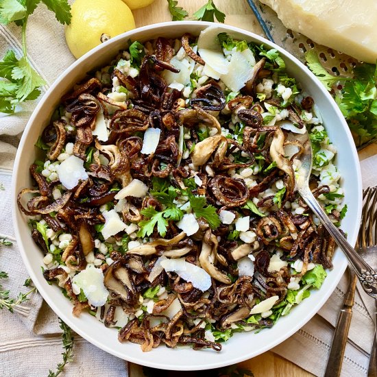 Herby Barley with Buttery Mushrooms