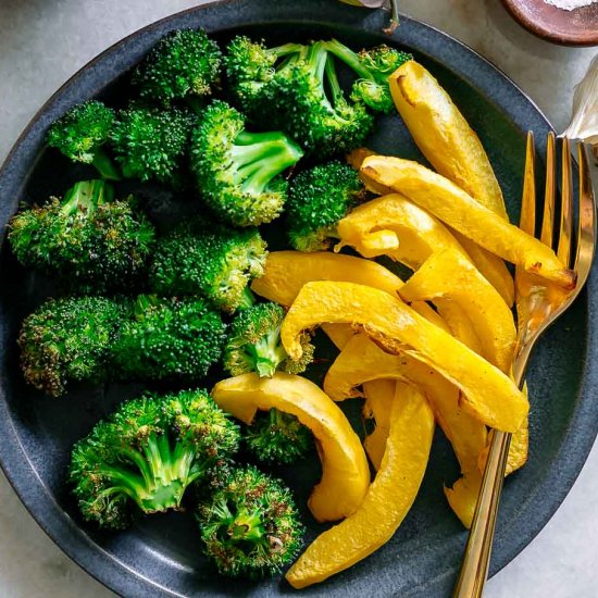 Roasted Broccoli and Acorn Squash