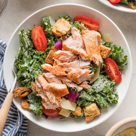 Salmon Kale Caesar Salad