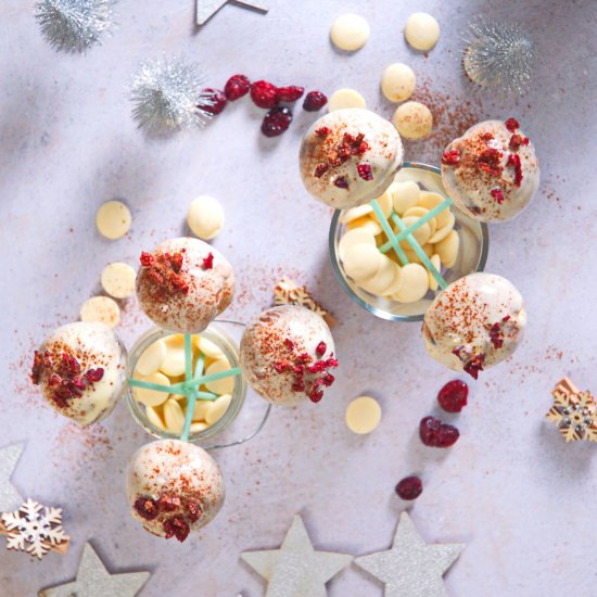 Cranberry White Chocolate Cake Pops