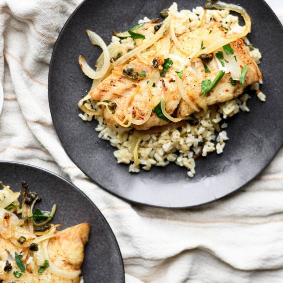 Tasty One Pan Greek Cod