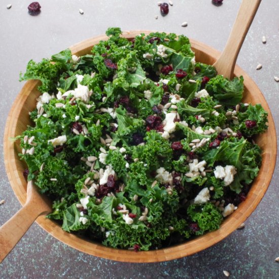 Kale salad with cranberries & feta