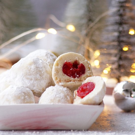 Cherry Snowball Cookies