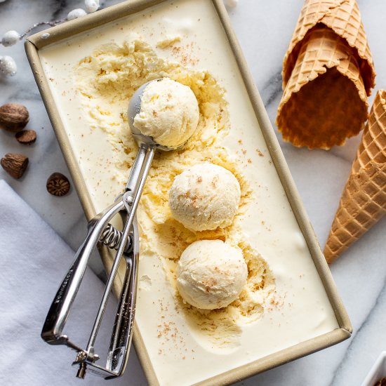 Eggnog Ice Cream (No Churn!)