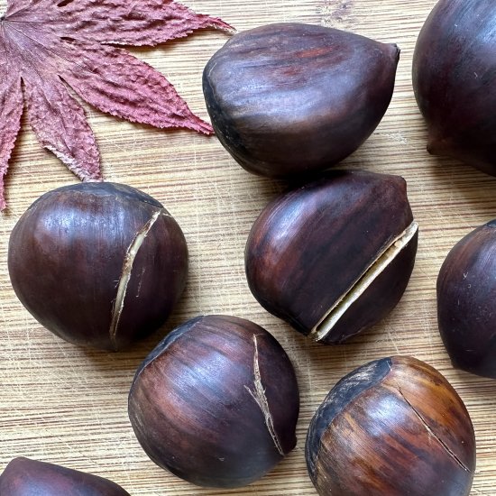 roasted chestnuts in an air fryer