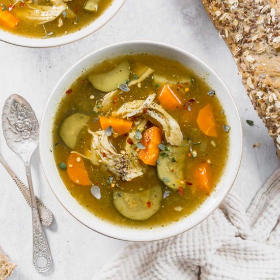 Nourishing Chicken No Noodle Soup