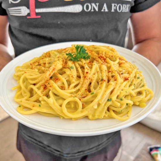 Creamy Saffron Spaghetti