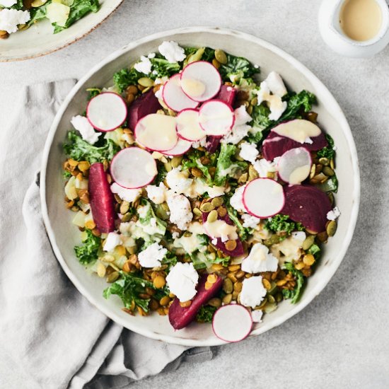 Roasted Beet and Kale Salad