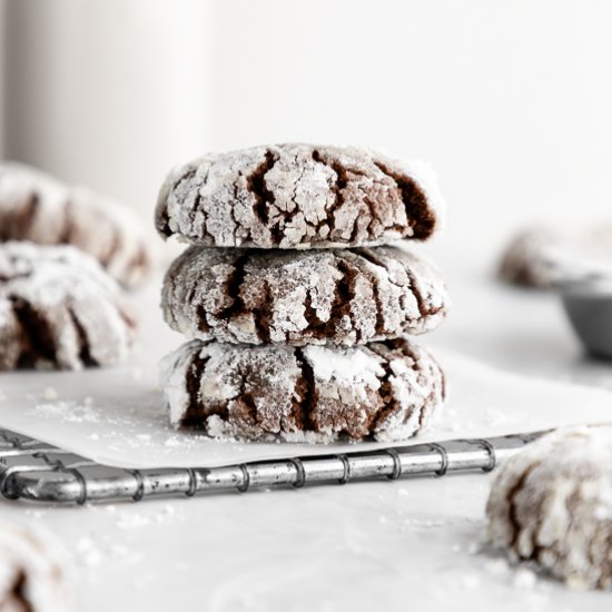 Vegan Chocolate Crinkle Cookies