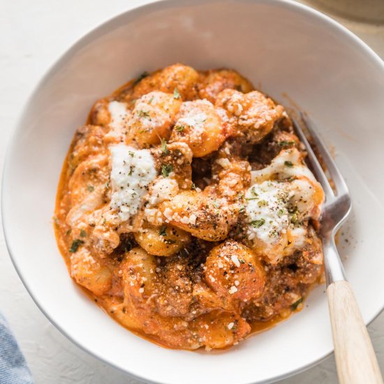 Ground Beef Baked Gnocchi