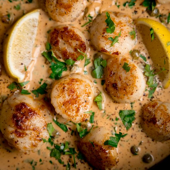 Creamy Garlic Scallops Recipe