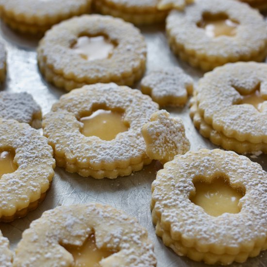 Lemon Curd Nut-Free Linzer Cookies