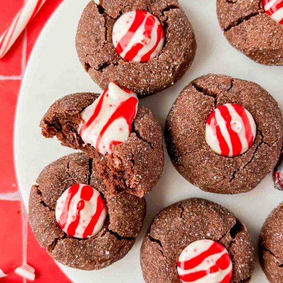 Chocolate Peppermint Kiss Cookies