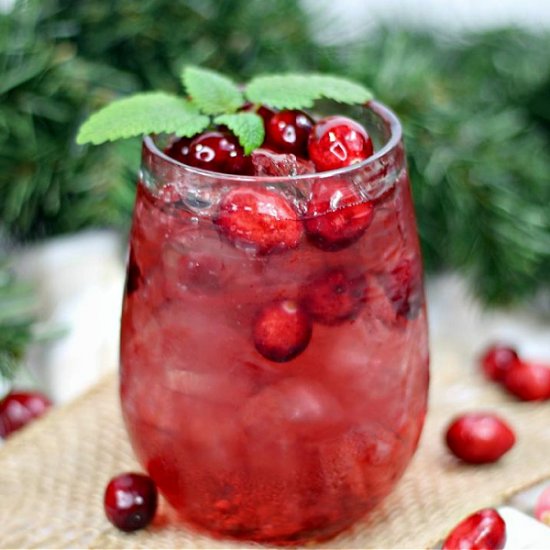 Sparkling Cranberry Crush Cocktail