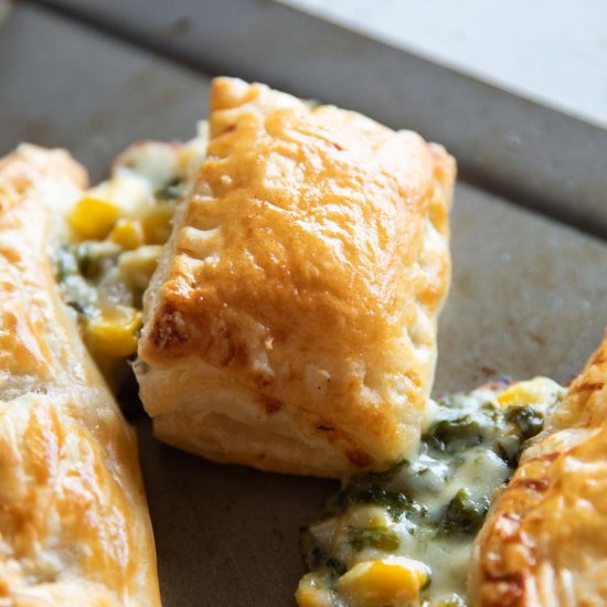 Corn Spinach Puffs