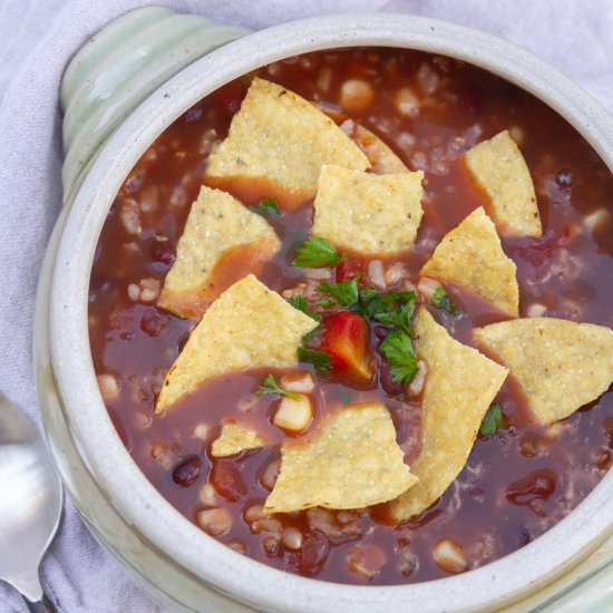 Rice Cooker Tortilla Soup