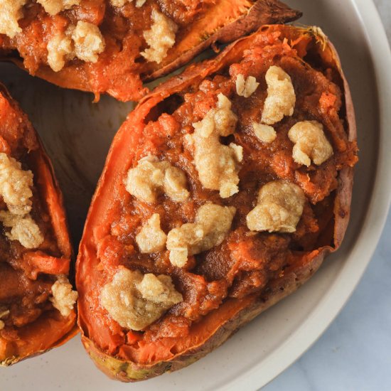 Vegan Twice Baked Sweet Potatoes