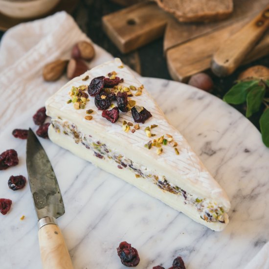 Brie Cheese Stuffed with Nuts