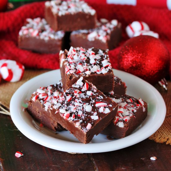 Candy Cane Chocolate Fudge