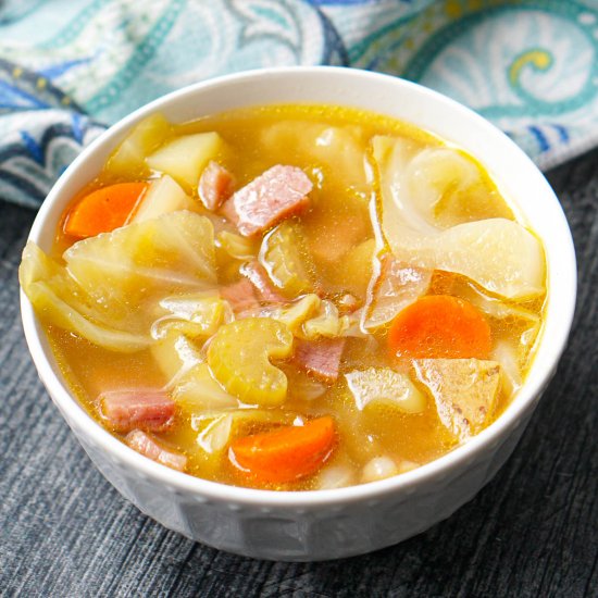 Ham & Cabbage Soup (with leftovers)