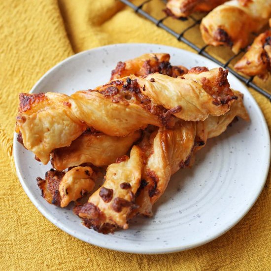 Air Fryer Cheese and Chorizo Twists