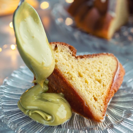 Rum Baba Cake with Pistachio Cream