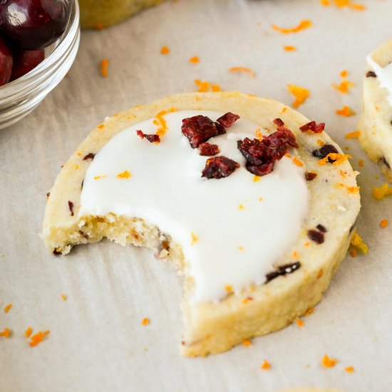 Cranberry Orange Shortbread Cookies