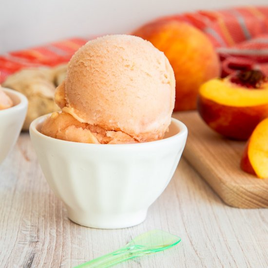 Peach Sorbet with Ginger