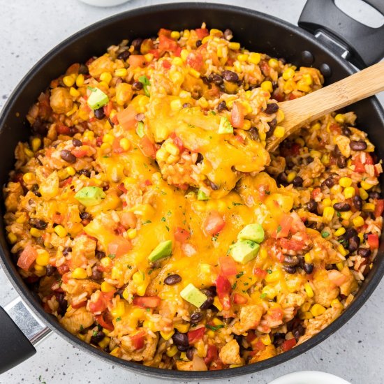 Cheesy Mexican Chicken And Rice