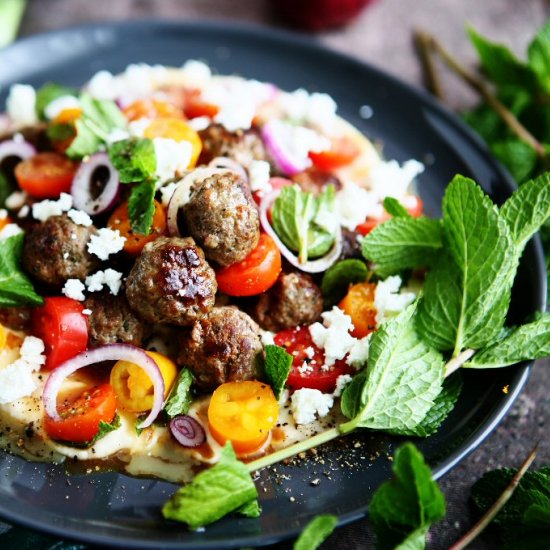 Minted Lamb and Feta Meatballs