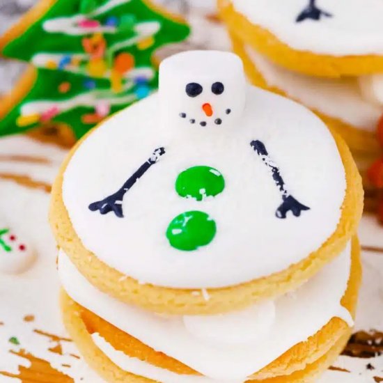 Melted Snowman Cookies