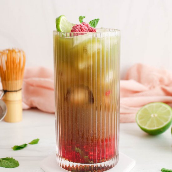 Raspberry Matcha Mocktail