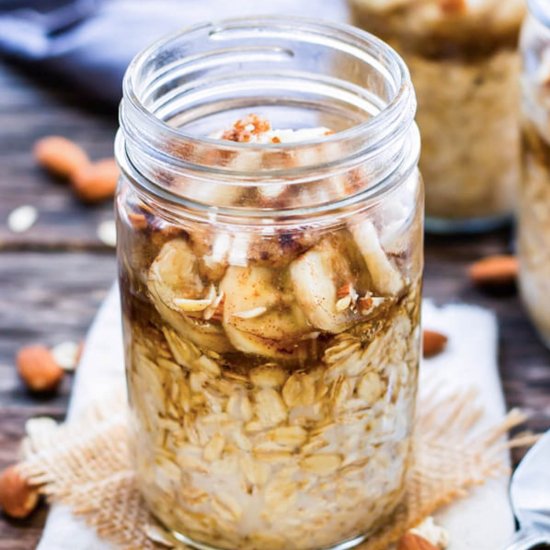 Almond Butter Banana Overnight Oats