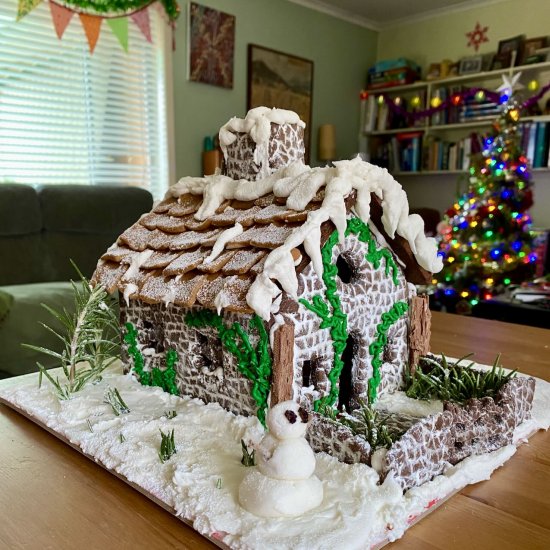 Rustic gingerbread house