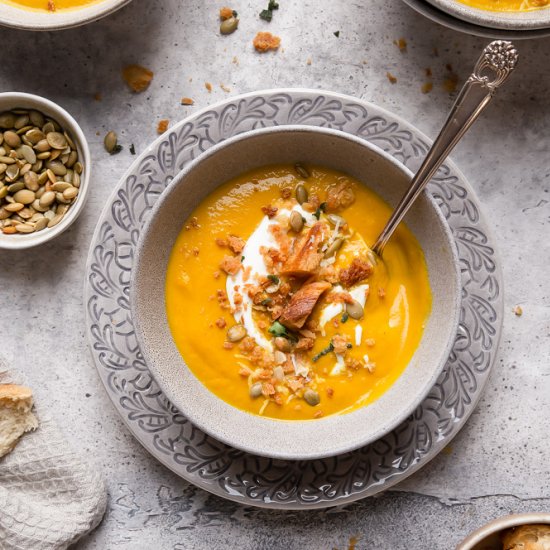 Easy Pumpkin Soup with Manchego