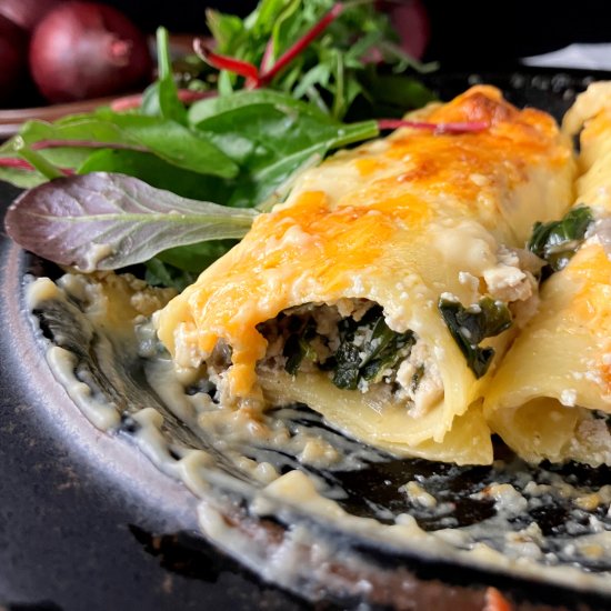 Spinach and Ricotta Lasagne Rolls