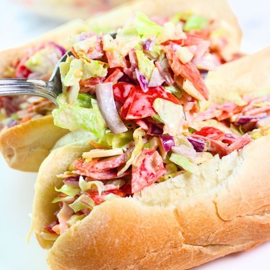 chopped Italian sub sandwiches