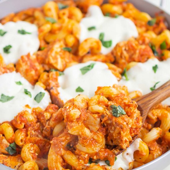 Chicken Parmesan Pasta Skillet