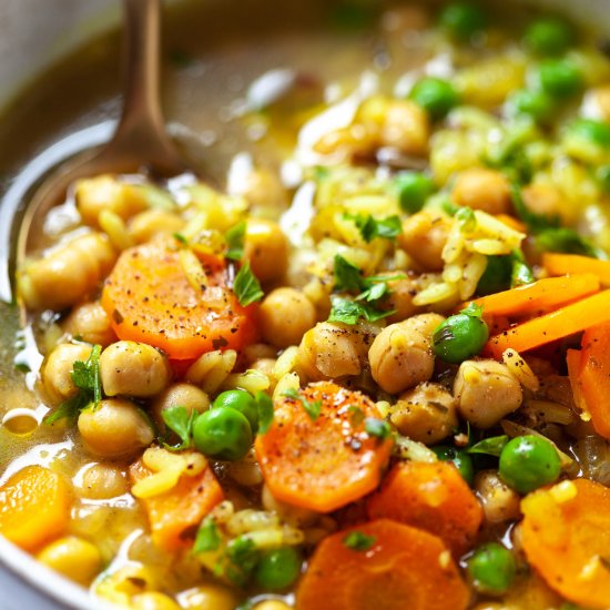 Vegan Chickpea and Rice Soup