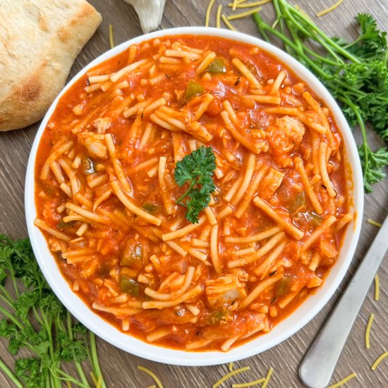 AMAZING Canned Tuna & Pasta Stew